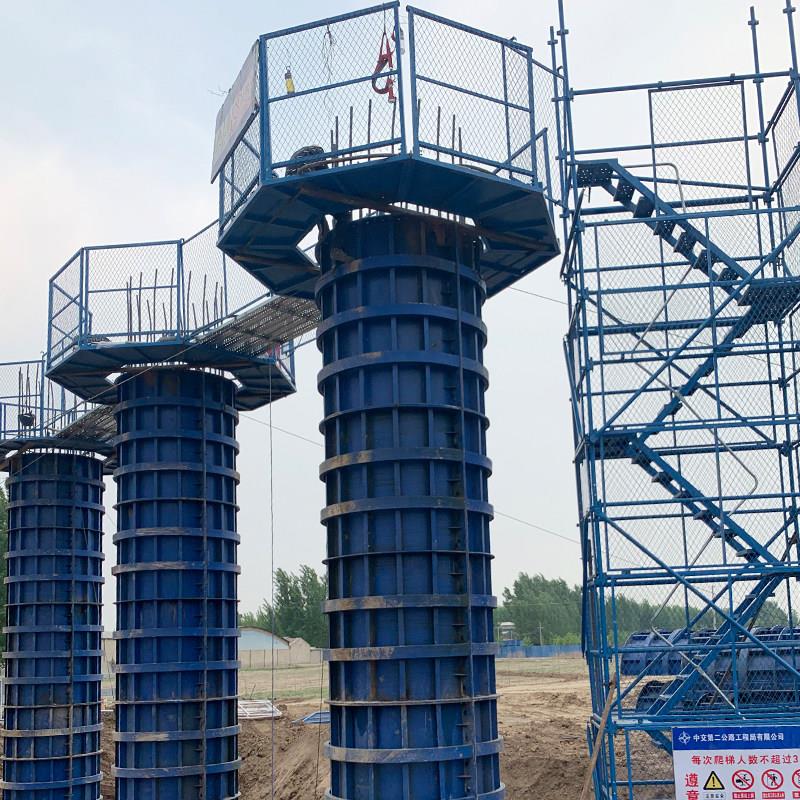 极速盖梁墩柱平台八n角形墩柱建筑平台防护网安全爬梯梯笼桥梁盖