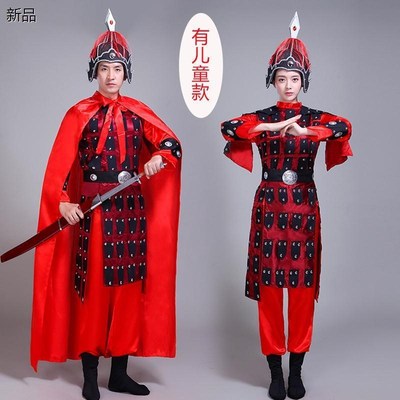 成人古代士兵f杨家将军岳飞花木兰演出服装古装戏曲儿童盔甲表演