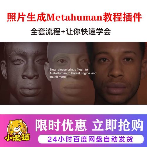 极速Metahuman模型p生成插件 一张照片生成Metahuman虚拟直播虚拟