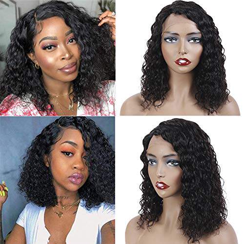 新品Wet and Wavy Laoce Front Wigs Human Hair 14 Inch Bob Wig