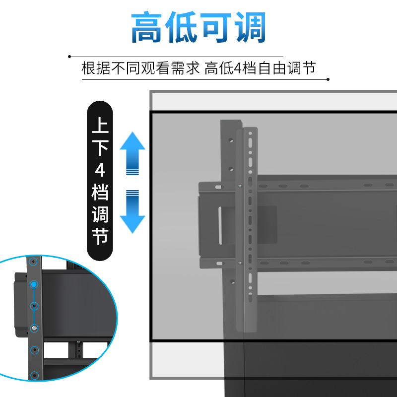 极速电视机落地式k支架显示器移动推车直播画室横竖屏90度切换旋