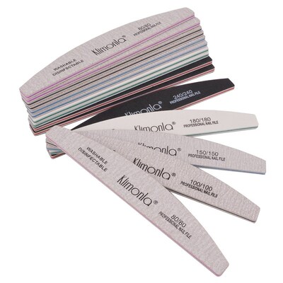 极速3Pcs Klimonla Half Moovn Sandpaper Nail File Professiona
