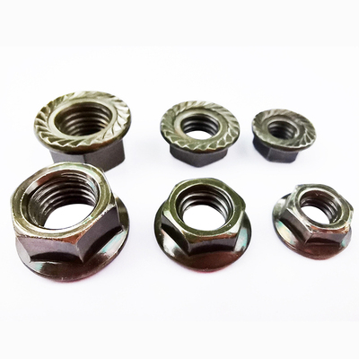 极速m5m6m8m108.8级碳钢镀B锌防锈法兰螺母外六角防滑带垫螺丝防