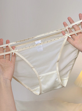 月光千金！法式镂空细带诱惑性感网纱内裤~闪钻纯欲风也太勾人辣~