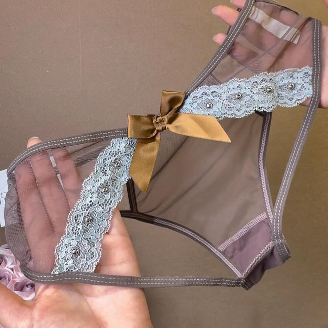 【蕾丝内裤】蝴蝶结铆钉网纱性感