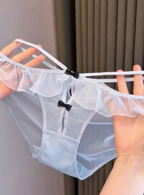 国风少女！甜美纯欲网纱性感蕾丝内裤~仙气少女风细带木耳荷叶边~