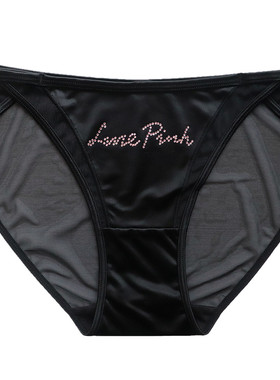 蜜语遐丝！水钻缎面网纱性感蕾丝内裤~富家千金高级感舍不得脱系~