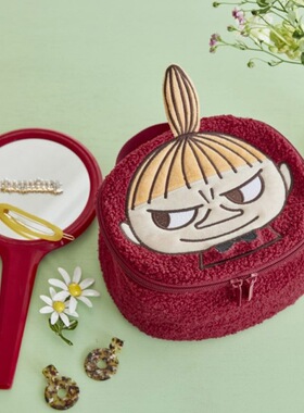 Muming bag日系亚美姆明卡通可爱毛绒立体式化妆包收纳洗漱包包