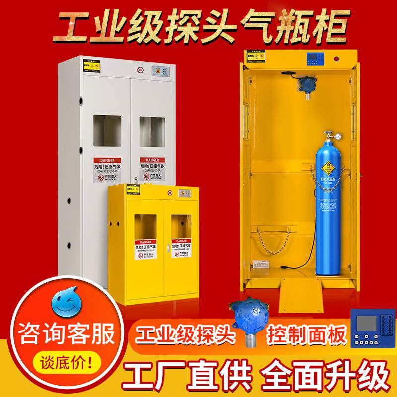 工业防爆气瓶柜工业探头检测带报警器气瓶柜实验室乙炔氢气安全柜
