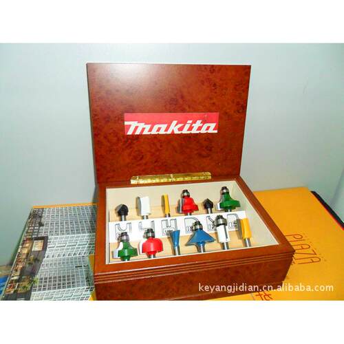 makita牧田木工修边机刀头12件套装 轴径1/4