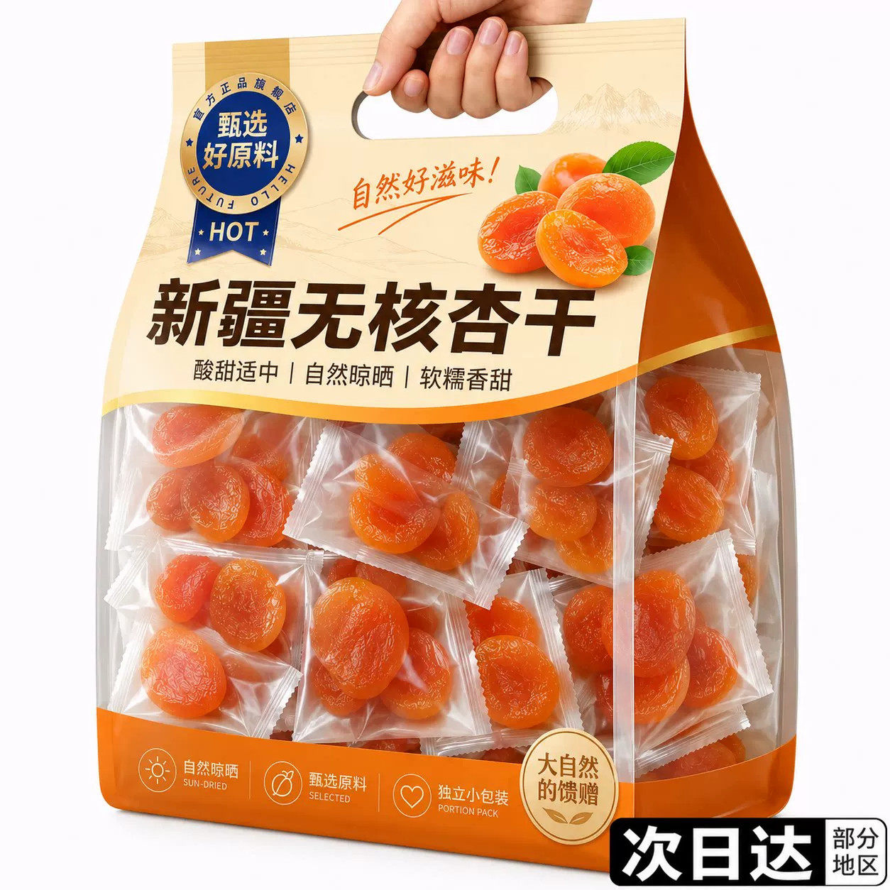 农科院新货新疆杏干天然杏仁干果脯果干零食官方旗舰店独立包装图片