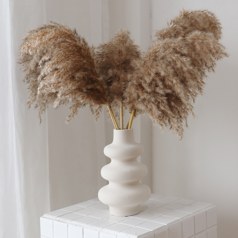 WULIHOME圆圈圈白色花瓶桌面摆件客厅样板房装饰艺术创意软装设计