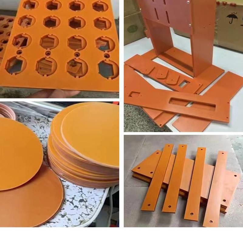 .橘红色耐高温电木板加工隔热胶木板整张零切绝缘板材雕刻 1-200