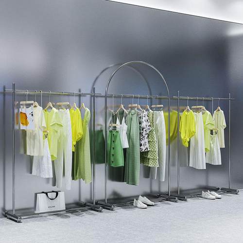 服装店架落地式不锈钢展示架货架衣服架子服饰男女装陈列架中岛