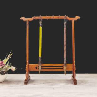 花梨木笔架毛笔挂简约现代学生文房四福复古挂毛笔的实木笔架祥云