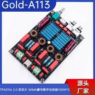 Gold A113TPA31162.0双芯片WIMA豪华数字功放板100W