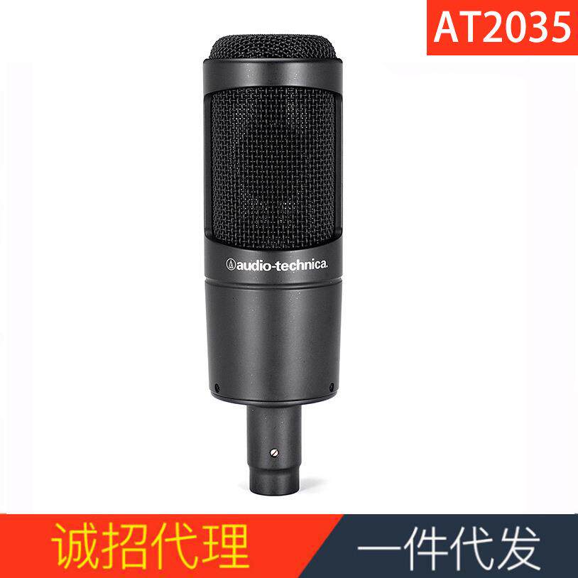AudioTechnica铁三角AT2035电容话筒人声直播朗读配音k歌麦克风