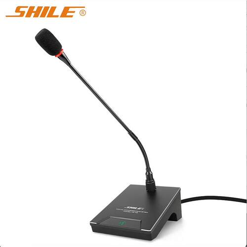 SHILE/狮乐YE-05会议麦克风台式有线方管演讲电容麦广播鹅颈话筒