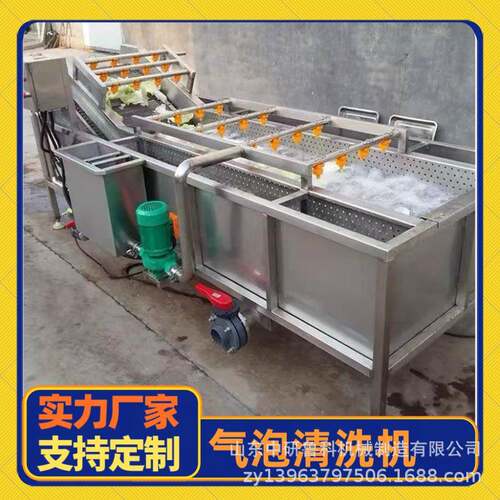 芒果气泡清洗机商用大型果蔬去农残流水线全自动荔枝黄桃洗果机