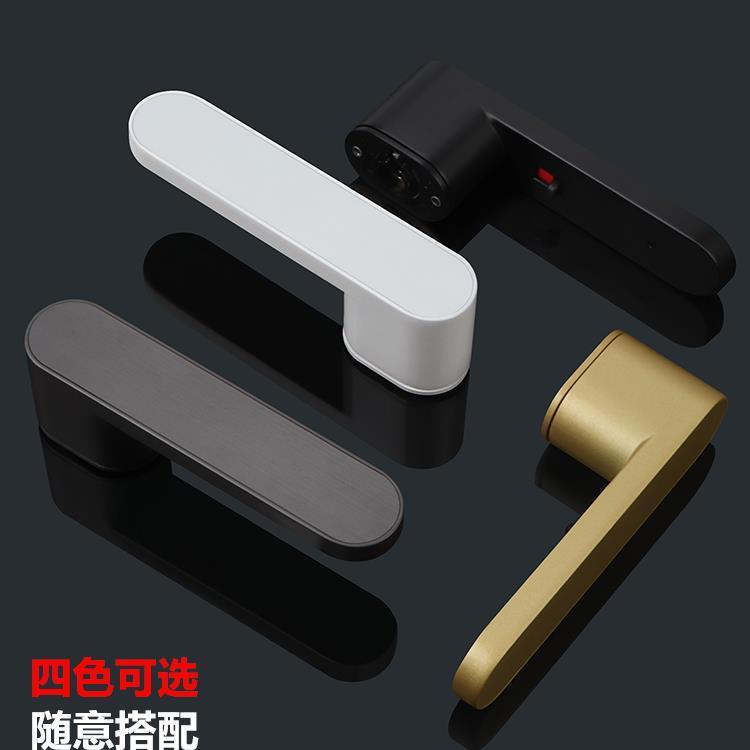 意式简约极简门锁室内卧室生态门锁磁吸静音现代白色房门把手新款
