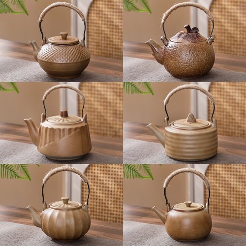 大容量提梁壶围炉煮茶可明火烤奶陶土陶瓷煮茶壶罐罐烤奶围炉茶壶
