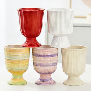 北欧花盆陶瓷高脚艺术家用蝴蝶兰专用兰花大花盆耐用客厅阳台花器