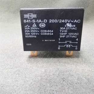 松川磁吸SONGCHUAN841-S-1A-D-200/240VAC 4脚 空调压缩机继电器