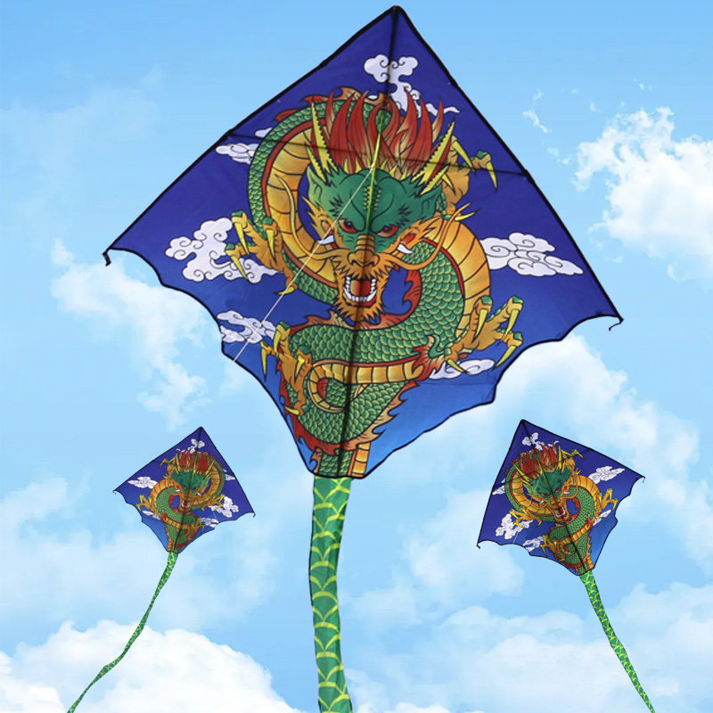 2026新款基林龙纹潍坊风筝三角造型大人亲子户外飞行玩具微风易飞