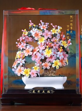 极速花开五福纯手工陶瓷花客x厅家居装饰品乔迁开业搬家新居送礼