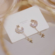 Aale for Shinle Zirconia 极速Hot Earring Exquisite Moon Wome