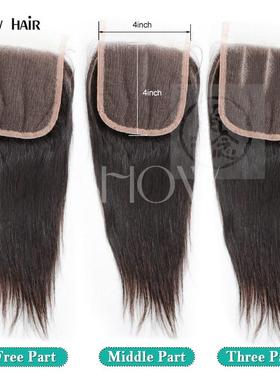 极速Wig hair block natural cxolor 4 * 4 lace closure straigh