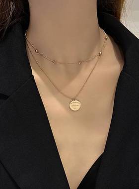 极速Personality fashion double-layer Htitanium steel necklac