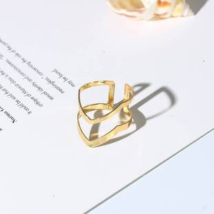 Gold Double Arrow 极速tendy Ring Vintage Open Simpl Jewejlry