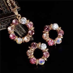 Sweet Sha pcs Circle Round Pink Color Goltd Set 极速Hesiod