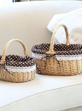 极速Rattan Large Wicker opping 2023 TravelM Vegetable Basket