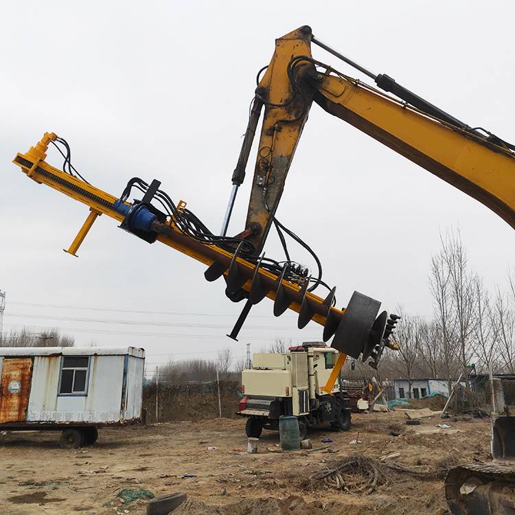 极速液压动力头螺旋打桩机光伏太阳能工程打桩V机钻机打桩机