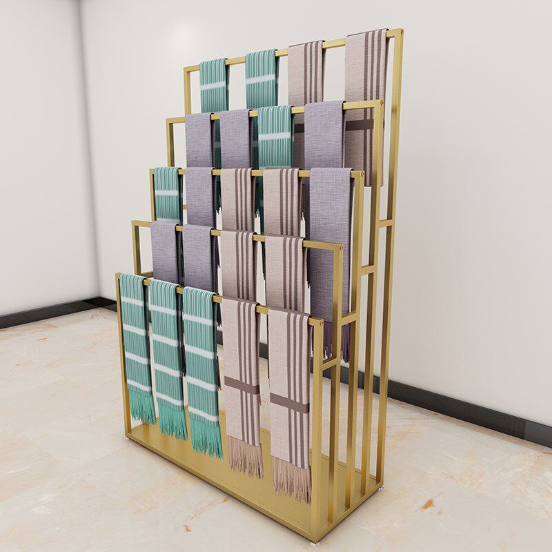 新品围巾展c示架简约落地式挂裤子货架梯形毛巾浴巾架子中岛丝巾