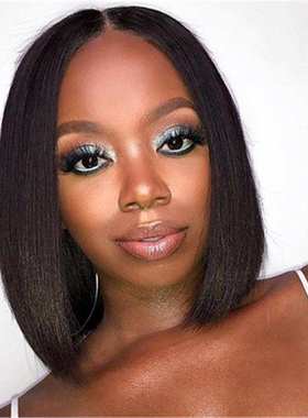 极速Peruvian human hair Bob wigs front laMce180% densityhuma