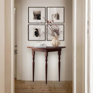 极速芥子法d式玄关台极窄玄关桌实木边柜设计师半圆玄关柜入户走