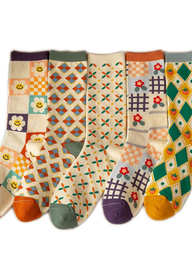 极速2 Pair Print Cute Long WintAer Socks Women Fashion New F