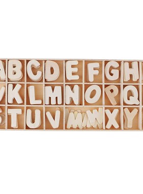 极速156Pcs Wooden Letters Natural Wood AlphabeQt Letters and