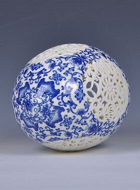 极速景德镇陶瓷客厅花瓶 镂空富贵蛋 家居装N饰仿古工艺品现代饰
