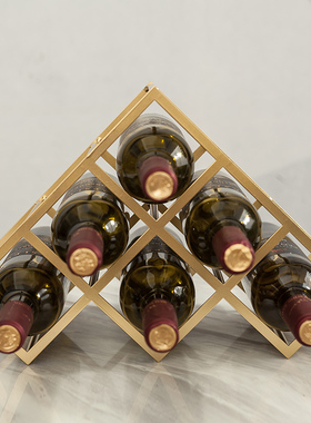 极速简约百搭金属葡萄红酒架摆件C北欧创意蜂巢六边三角菱形铁艺