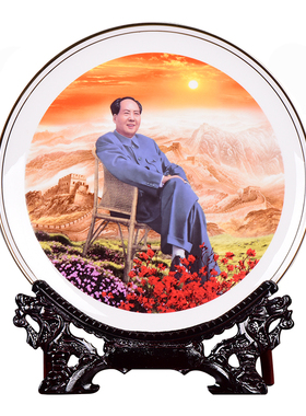 极速景德镇陶瓷摆件主席伟人像高端描G金骨瓷工艺客厅家居装饰品