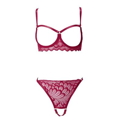 极速2PC ErotiIKVc Lingerite Woman Set Hollow POut Lace raB A