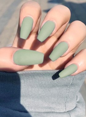 极速Nail Art Long Fake Ntails Matte Ballet Tips Press on Fal