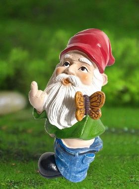 极速Garden Dwarf Statue Naughty GnomGe Statue Garden Landsca