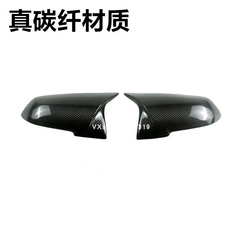 新品适用a於BMW12345系X1改M3F20F30F32F34E84牛角碳纤维後照镜壳