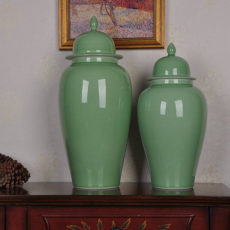 极速景德镇陶瓷花瓶颜色釉将军罐中式现代家居R饰品厨房客厅玄关