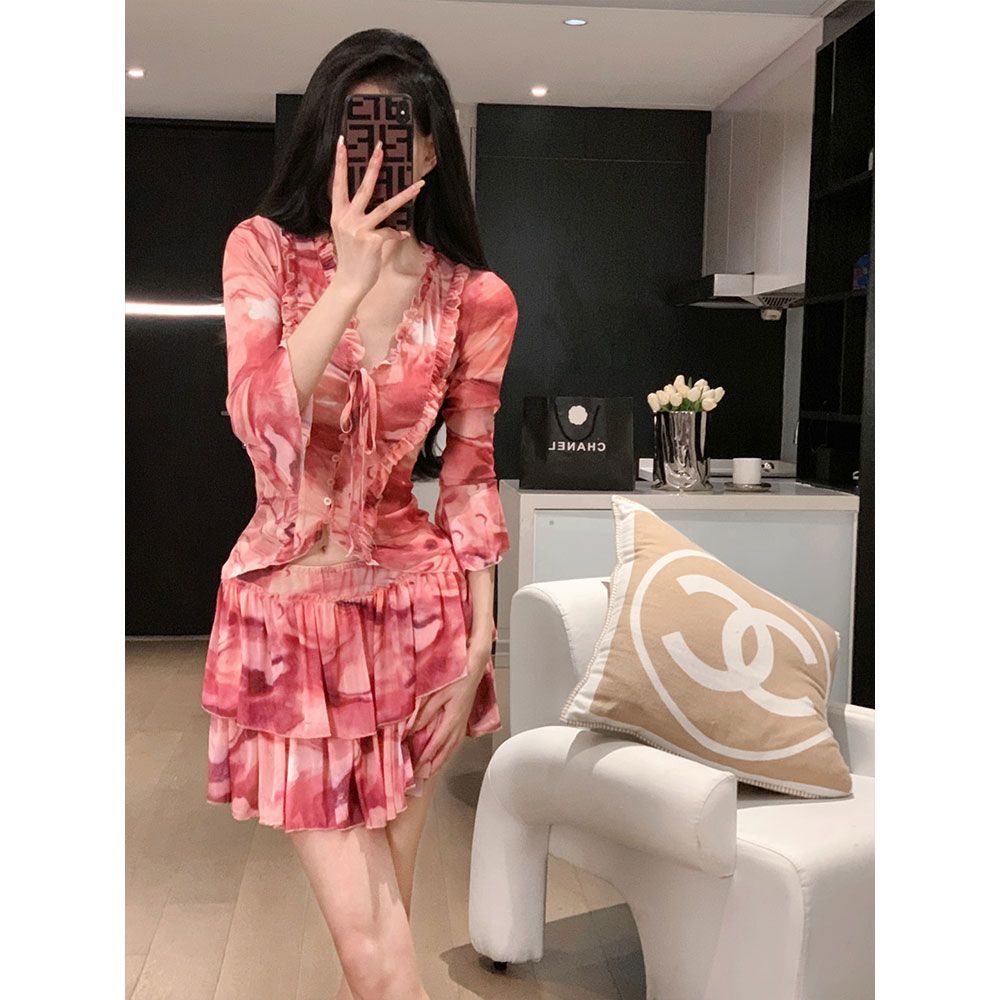 小香风套装女法式洋气甜